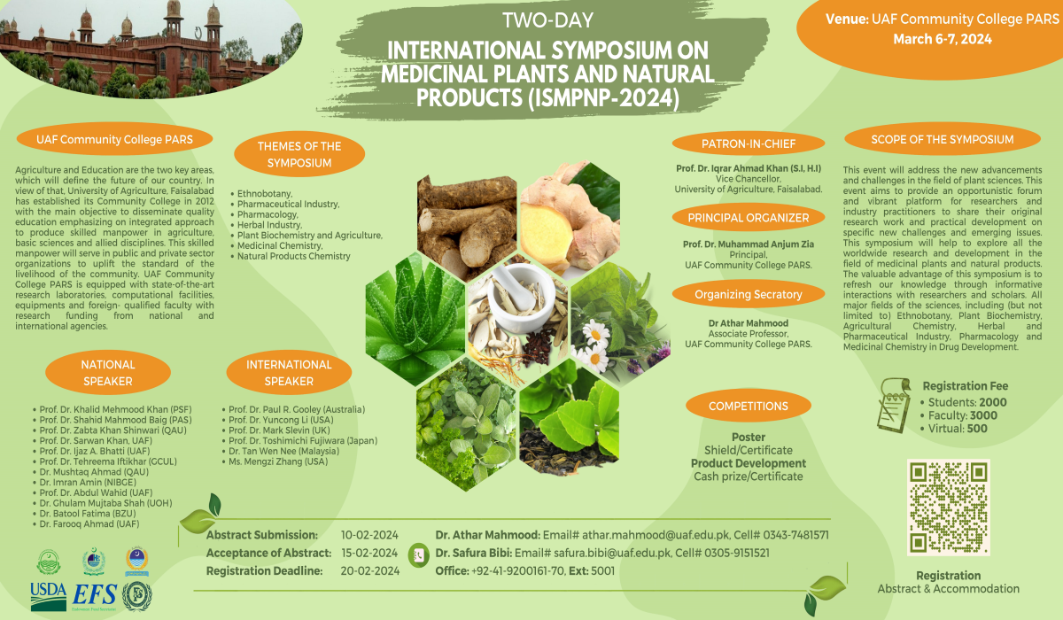 You are currently viewing Event: Two-Day International Symposium on Medicinal Plants and Natural Products (ISMPNP-2024)