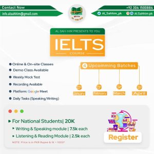 Read more about the article Event: IELTS Preparation Course 2025 Batch 01 Brought to you by AL-Sah him