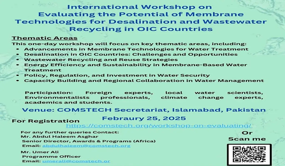 You are currently viewing Event: International Workshop on “Evaluating the Potential of Membrane Technologies for Desalination and Wastewater Recycling”