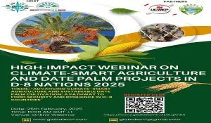 Read more about the article Event: High-Impact Webinar on “Climate-Smart Agriculture And Date Palm Projects in D-8 Nations 2025”