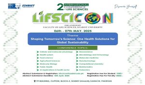 Read more about the article 📃 Program: 2nd International Conference on “Life Sciences” – Lifscicon organized by Faculty of Life Sciences, SZABIST University