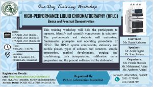 Read more about the article Event: One Day Training Workshop on “High-Performance Liquid Chromatography (HPLC)” Basics and Practical Demonstration