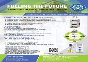 Read more about the article Event: A Hands-on Workshop on “Biofuel Production” organized by NUST Islamabad