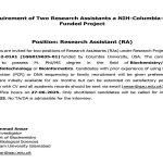 Job:  Recruitment of Two Research Assistants – A NIH-Columbia-QAU Funded Project