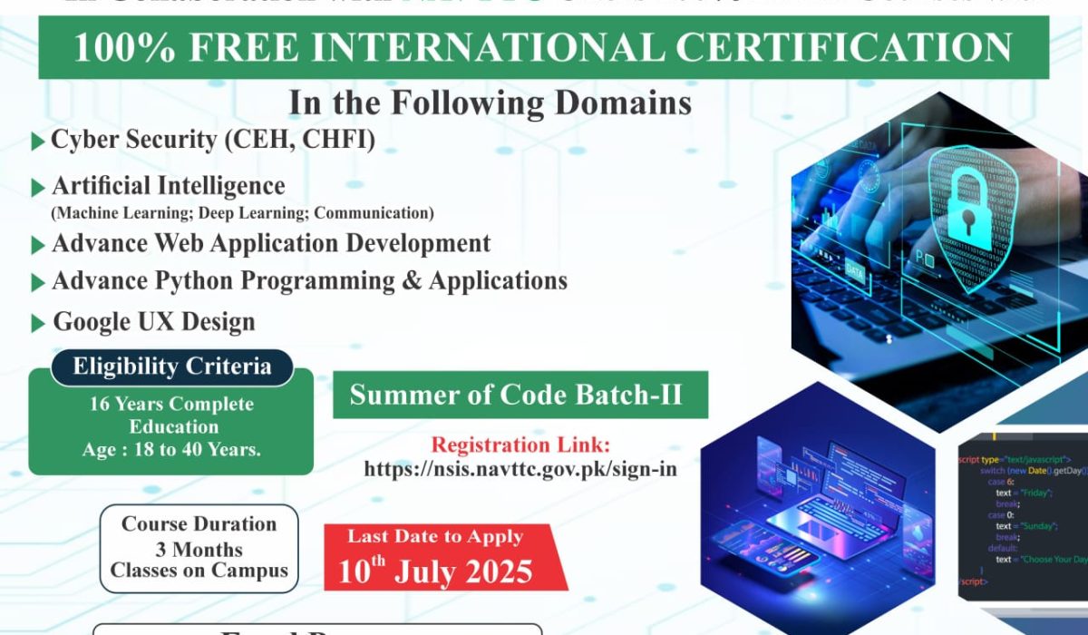 Event: Free IT Related Courses with International Certification brought to you by QAU Islamabad – NAVTTC