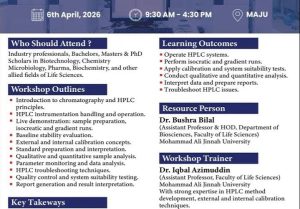 Read more about the article Event: HPLC Workshop – Basics, Concept & Instrumentation