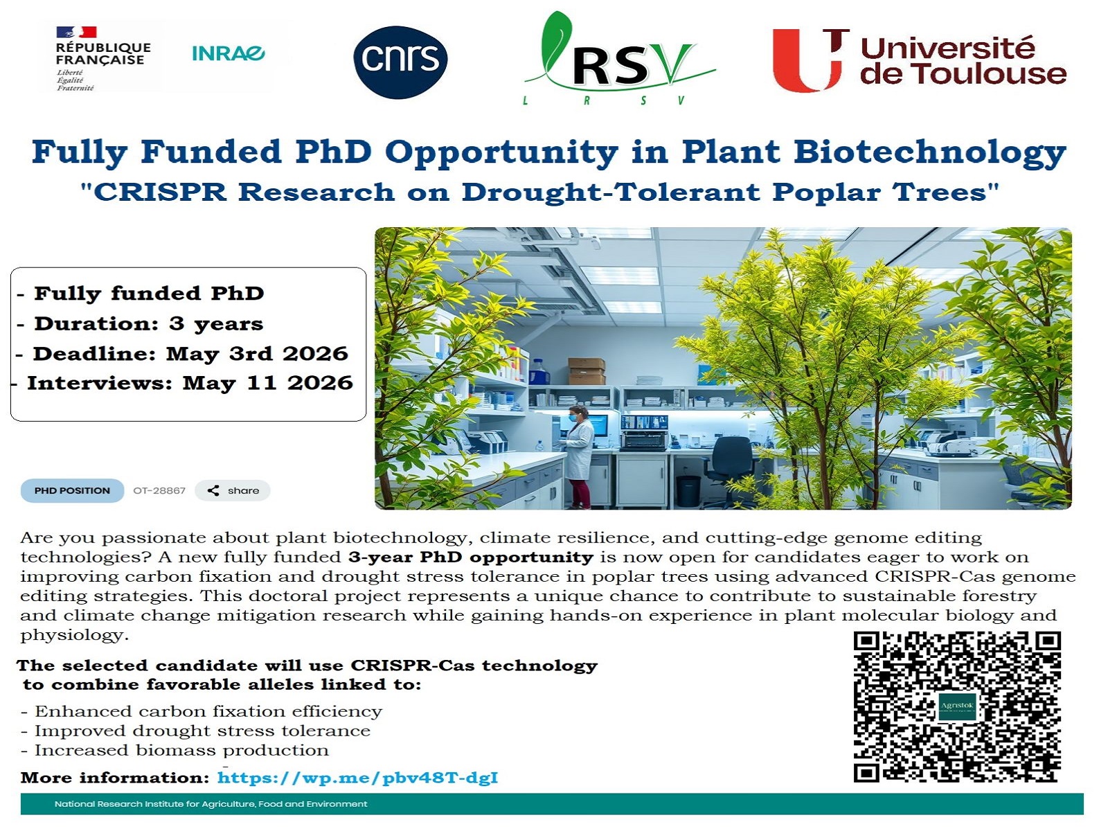 Read more about the article Event:  PhD Scholarship in Plant Biotechnology – France