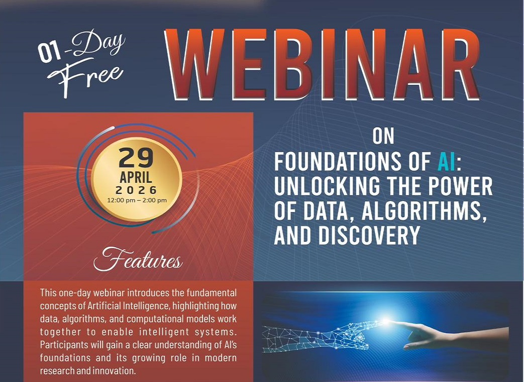 Read more about the article Event: Webinar On Foundations Of AI: Unlocking The Power Of Data, Algorithms, & Discovery