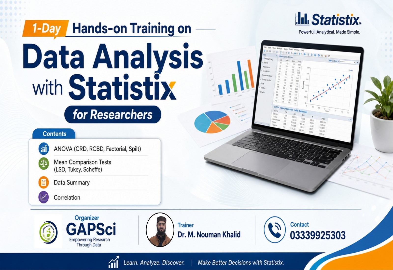 Read more about the article Event: 01-Day Hands-on Training on Data Analysis with Statistics for Researchers