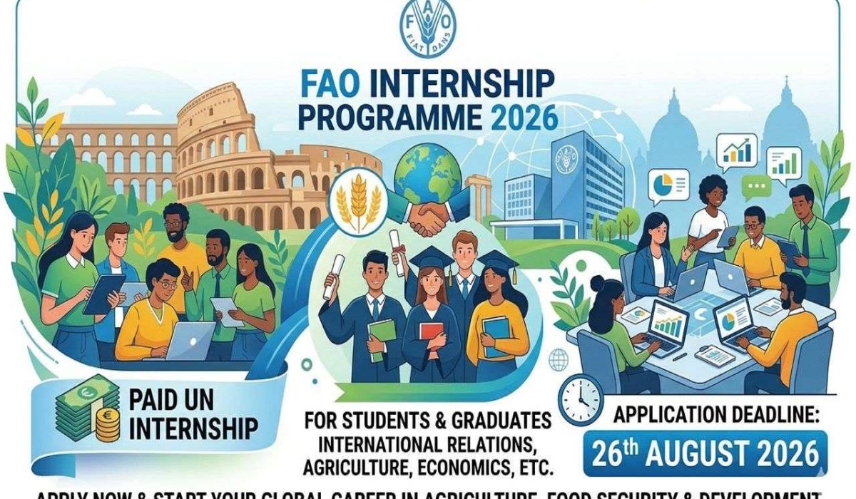 Event:  Paid FAO Internship programme 2026 – United States Food and Agriculture Organization