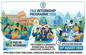 Read more about the article Event:  Paid FAO Internship programme 2026 – United States Food and Agriculture Organization