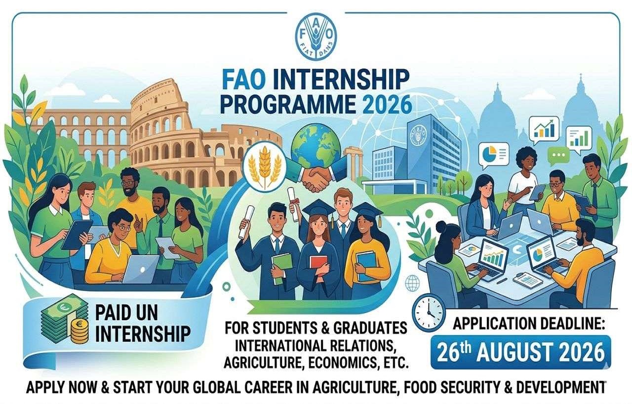 You are currently viewing Event:  Paid FAO Internship programme 2026 – United States Food and Agriculture Organization