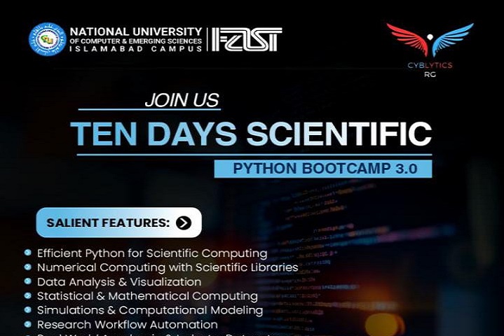 Read more about the article Event: Ten Days Scientific Python Bootcamp 3.0 – FAST University Islamabad